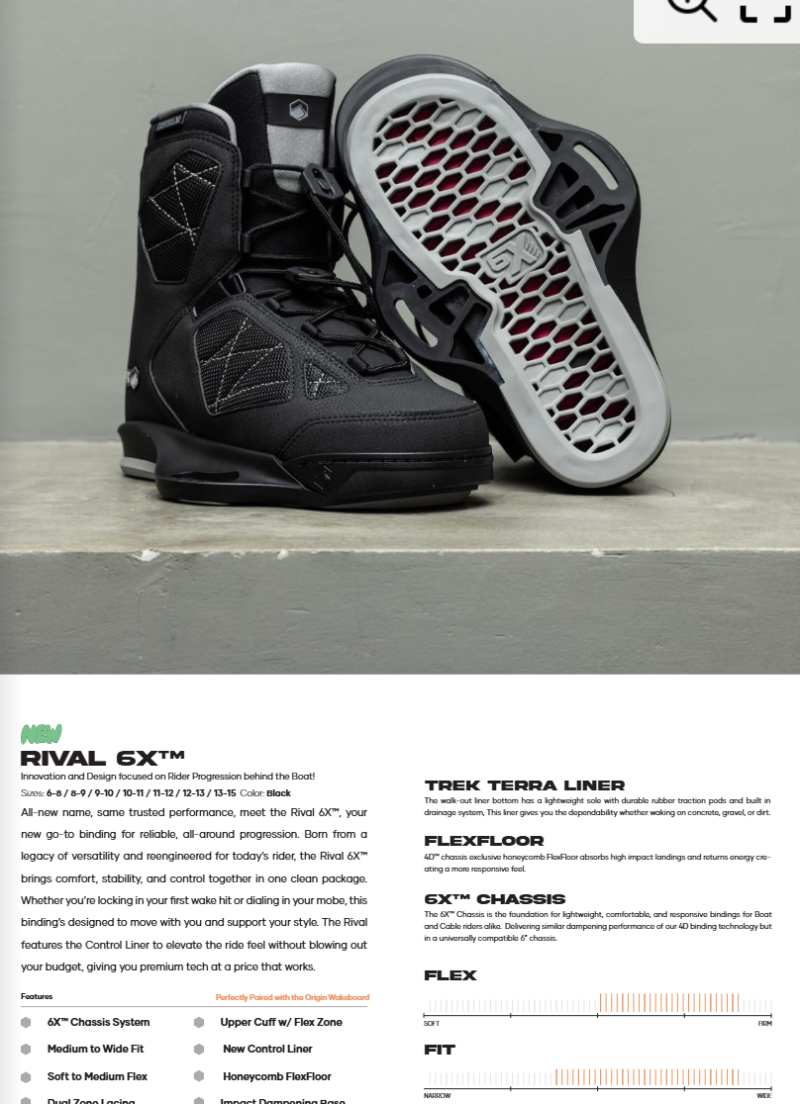 美國(guó)正品liquid force RIVAL 6X黑色滑水鞋38-41 41-42.5